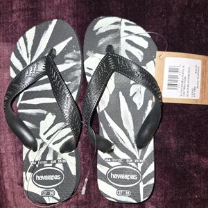 Havaianas Black and White Kids Flip Flops